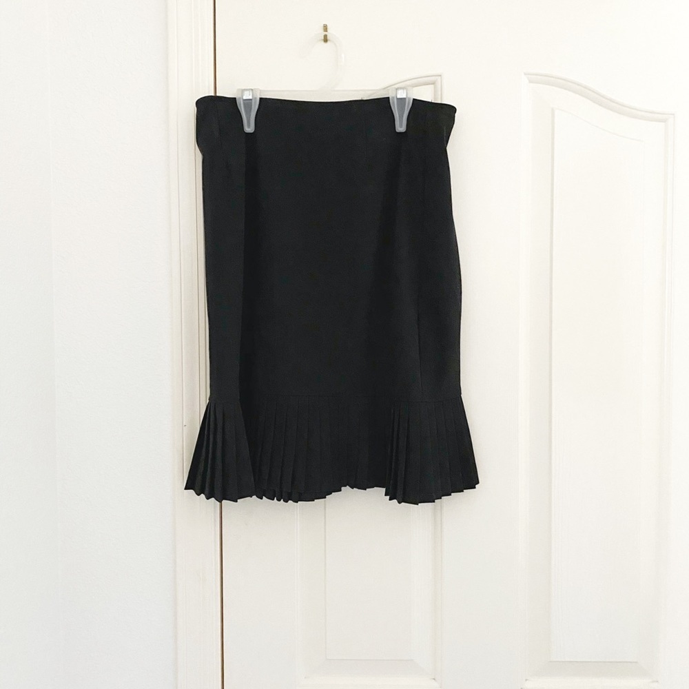 Skirtology Black Pleated/Ruffle Pencil Skirt
